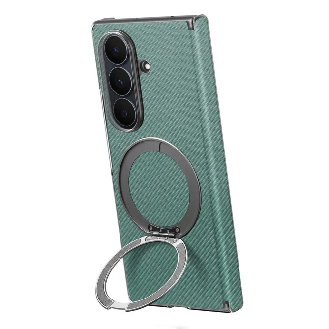 Coque Z Fold8 Ultra Anneau Magnétique Texture Carbone