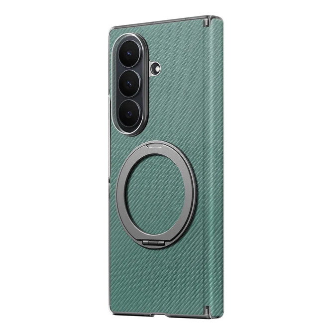 Coque Z Fold8 Ultra Anneau Magnétique Texture Carbone