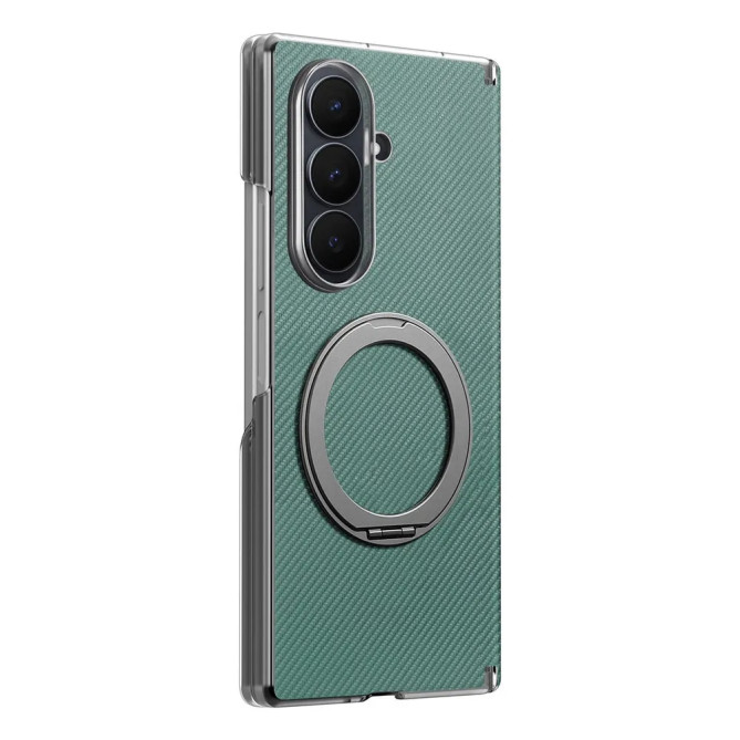 Coque Z Fold8 Ultra Anneau Magnétique Texture Carbone