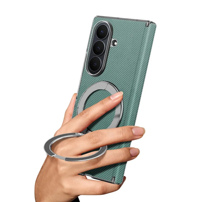 Coque Z Fold8 Ultra Anneau Magnétique Texture Carbone