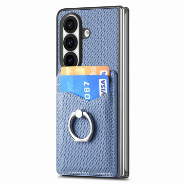 Coque Z Fold 8 Ultra porte-cartes texture carbone