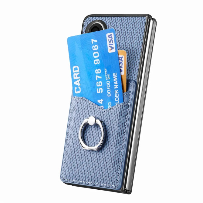Coque Z Fold 8 Ultra porte-cartes texture carbone