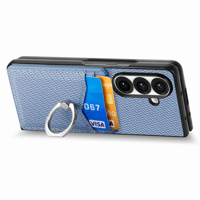Coque Z Fold 8 Ultra porte-cartes texture carbone