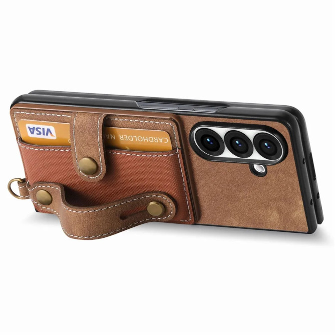 Coque Z Fold 8 Ultra porte-cartes dragonne rétro