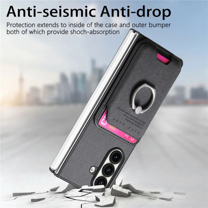 Coque Z Fold 8 Ultra magnétique porte-cartes anneau