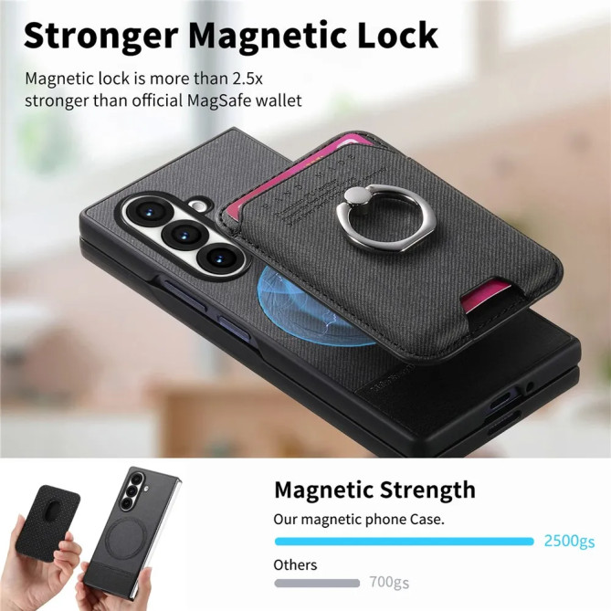 Coque Z Fold 8 Ultra magnétique porte-cartes anneau