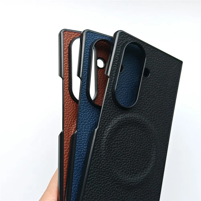 Coque Z Fold 8 Ultra magnétique texture litchi