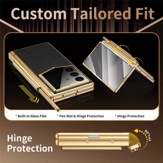 Coque Samsung Z Fold 8 Ultra effet cuir grainé et stylet