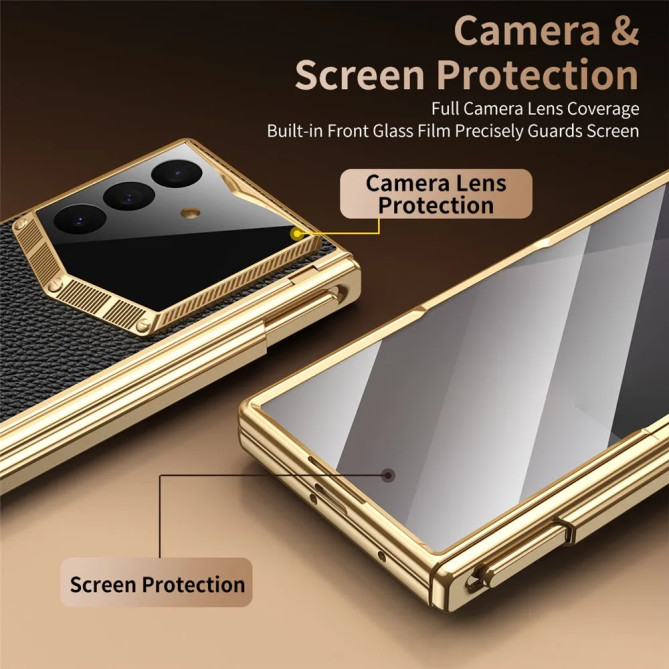 Coque Samsung Z Fold 8 Ultra effet cuir grainé et stylet