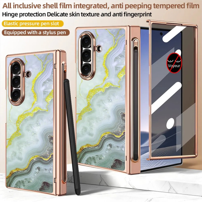 Coque Z Fold 8 Ultra effet marbre anti-espion