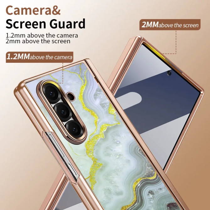 Coque Z Fold 8 Ultra effet marbre anti-espion
