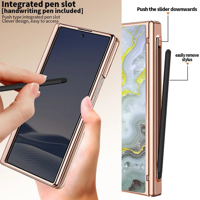 Coque Z Fold 8 Ultra effet marbre anti-espion