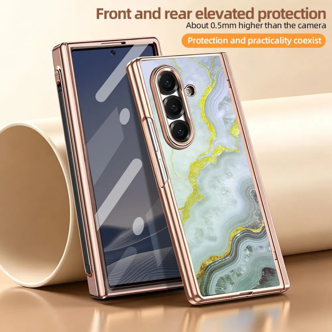 Coque Z Fold 8 Ultra effet marbre anti-espion