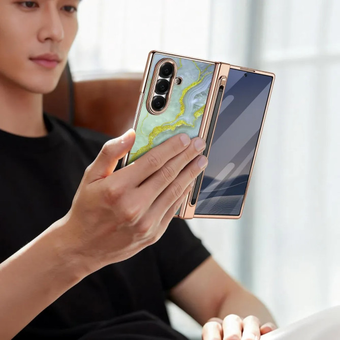 Coque Z Fold 8 Ultra effet marbre anti-espion
