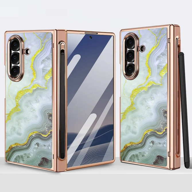Coque Z Fold 8 Ultra effet marbre anti-espion