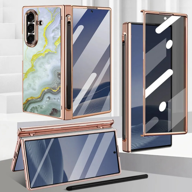 Coque Z Fold 8 Ultra effet marbre anti-espion