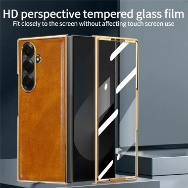Coque Z Fold 8 Ultra effet cuir vieilli anti-glisse