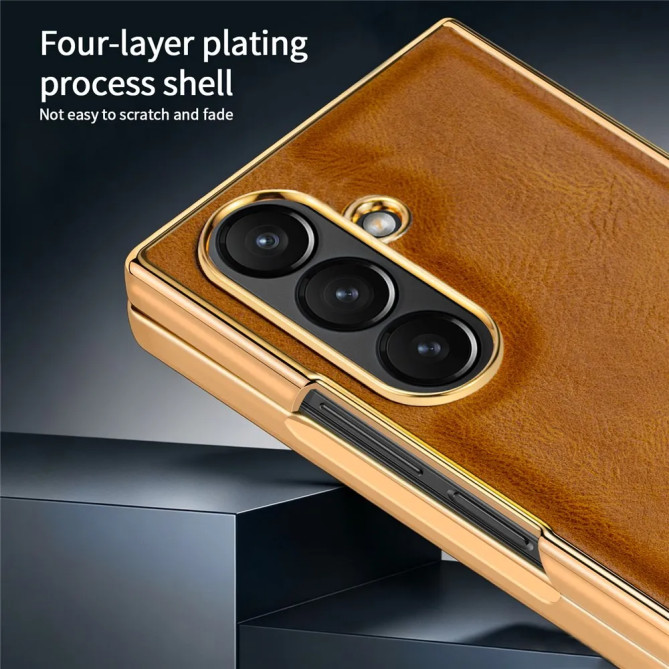 Coque Z Fold 8 Ultra effet cuir vieilli anti-glisse