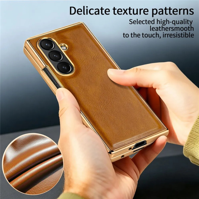 Coque Z Fold 8 Ultra effet cuir vieilli anti-glisse