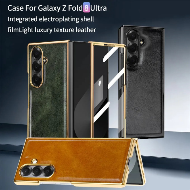 Coque Z Fold 8 Ultra effet cuir vieilli anti-glisse