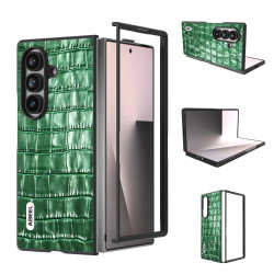 Coque Z Fold 8 Ultra cuir véritable motif crocodile