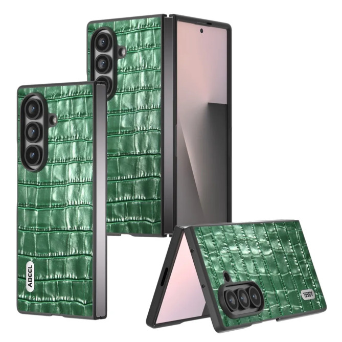 Coque Z Fold 8 Ultra cuir véritable motif crocodile