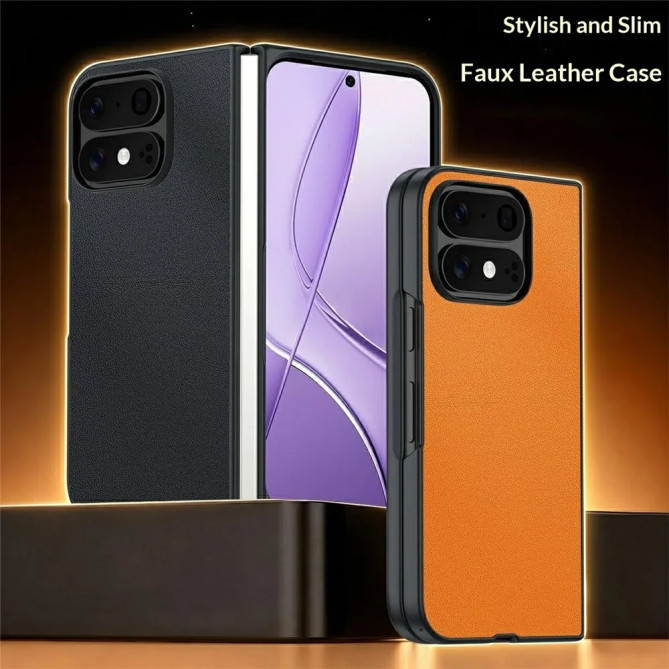 Coque Pixel 11 Pro Fold Fine Effet Cuir Antidérapante