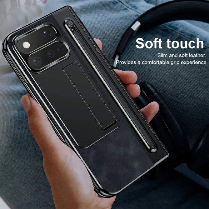Coque Google Pixel 11 Pro Fold Style Cuir Stylet Béquille