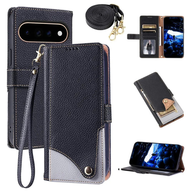 Housse Google Pixel 11 Pro XL Portefeuille Bandoulière Multi-Cartes