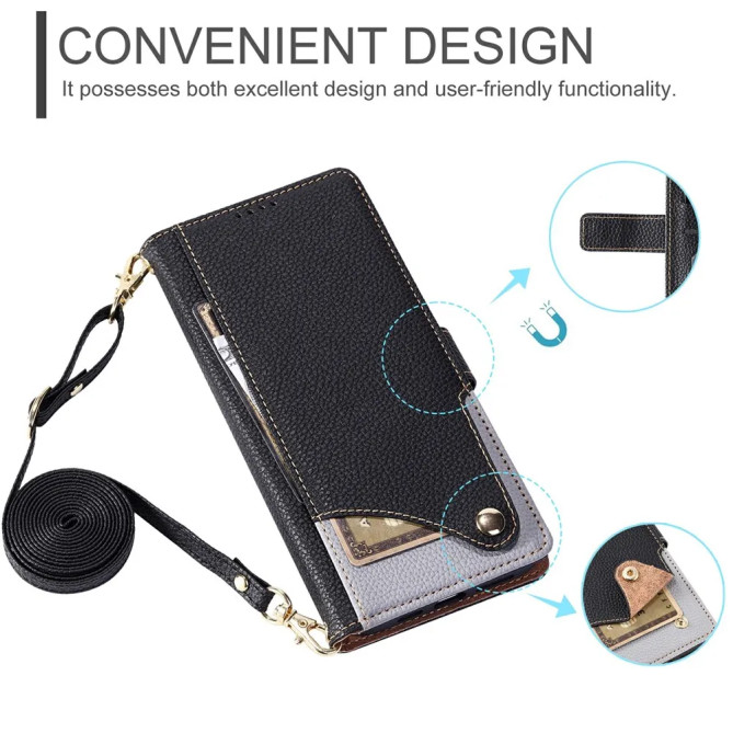 Housse Google Pixel 11 Pro XL Portefeuille Bandoulière Multi-Cartes