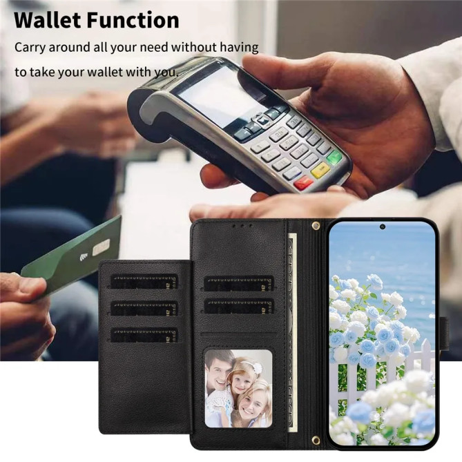 Housse Google Pixel 11 Pro XL Fleurs Papillons Zip Bandoulière