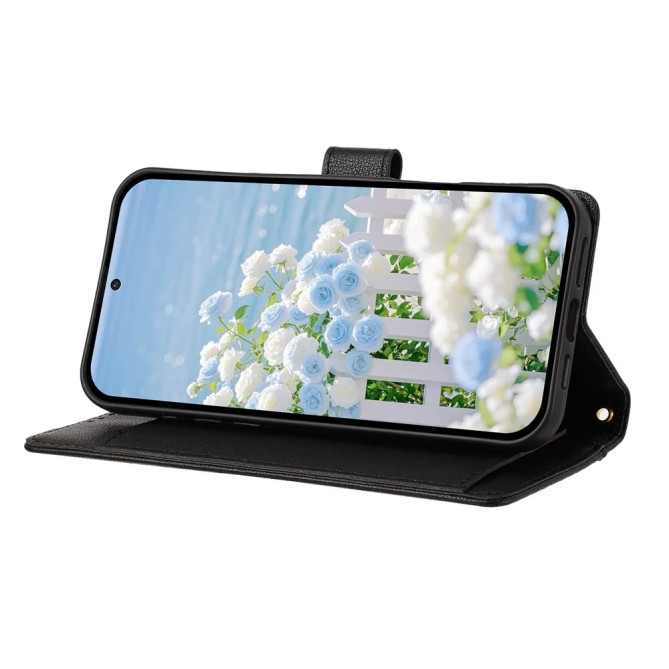 Housse Google Pixel 11 Pro / Pixel 11 Fleurs Papillons Zip Bandoulière