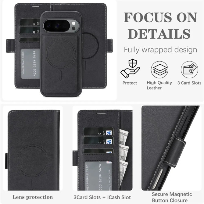 Housse Google Pixel 11 / Pixel 11 Pro Portefeuille Détachable