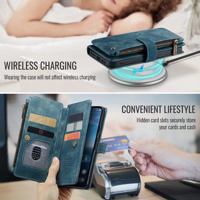 Housse Google Pixel 11 Pro / 11 C30 Portefeuille Zippé 10 Cartes