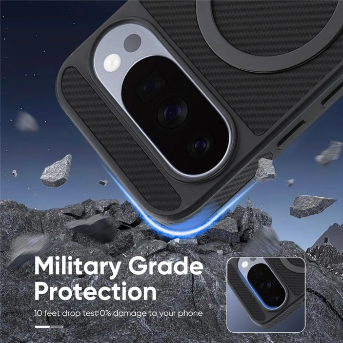 Coque Google Pixel 11 Pro XL Texture Carbone Antichoc Magnétique