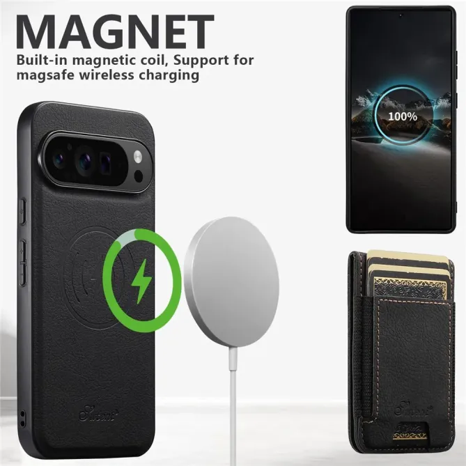Coque Google Pixel 11 SUTENI H17 avec porte-cartes amovible