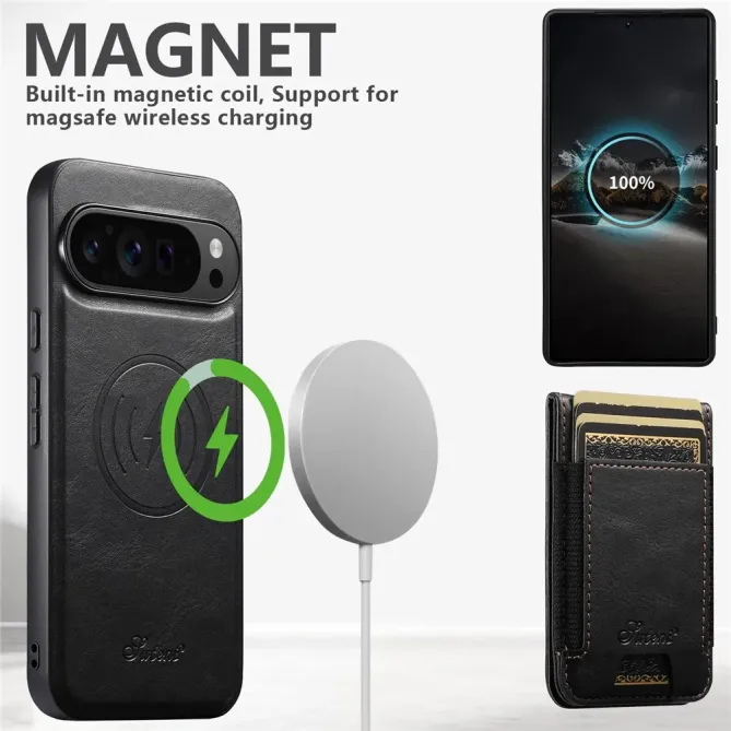 Coque Google Pixel 11 Pro SUTENI avec porte-cartes détachable et support