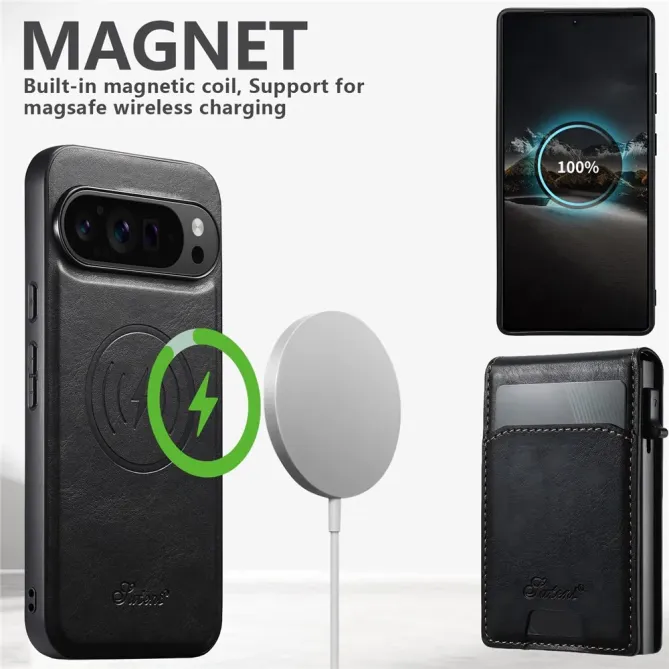 Coque Google Pixel 11 Pro XL SUTENI H19 lisse avec porte-cartes magnétique