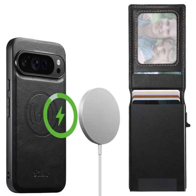 Coque Google Pixel 11 SUTENI H19 lisse avec porte-cartes magnétique