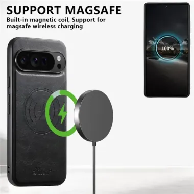 Coque Google Pixel 11 SUTENI H19 lisse avec porte-cartes magnétique