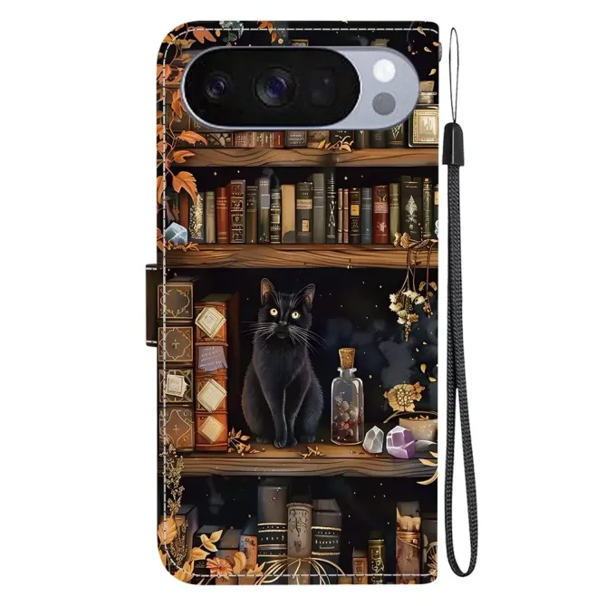 Housse Google Pixel 11 / 11 Pro Chat noir en bibliothèque
