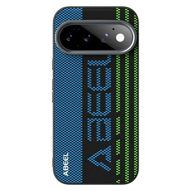 Coque Google Pixel 11 Pro ABEEL magnétique trame tech bleue