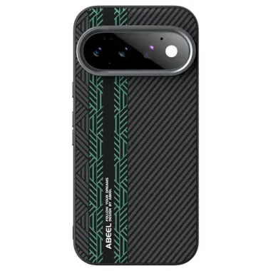 Coque Google Pixel 11 Pro magnétique trame chevrons verts