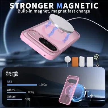 Coque Google Pixel 11 / 11 Pro transparente magnétique avec anneau-support