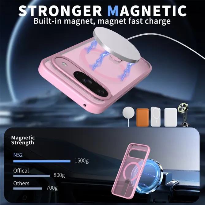 Coque Google Pixel 11 / 11 Pro transparente magnétique avec anneau-support