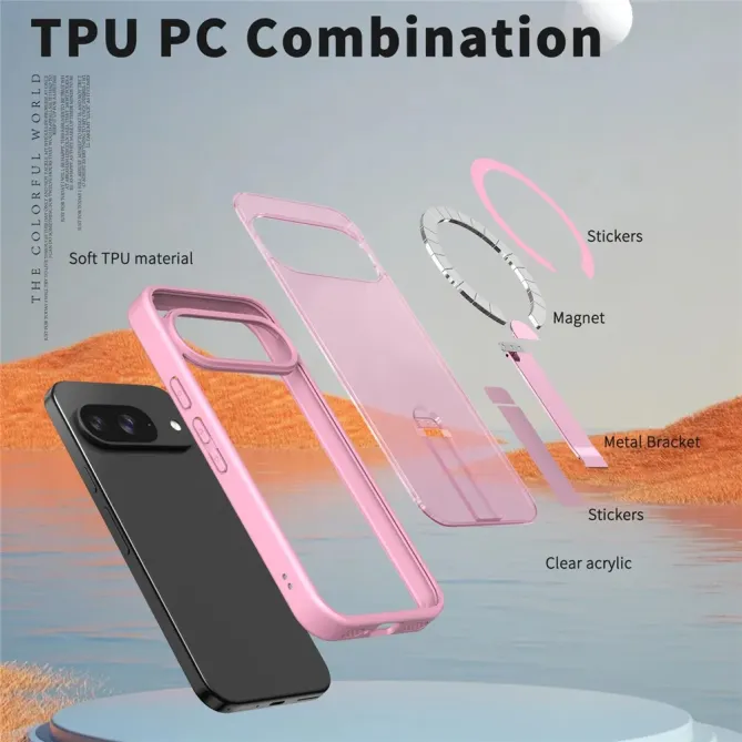 Coque Google Pixel 11 / 11 Pro transparente magnétique avec anneau-support