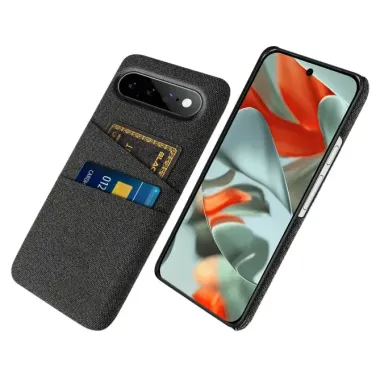 Coque Google Pixel 11 Pro XL textile à deux compartiments cartes
