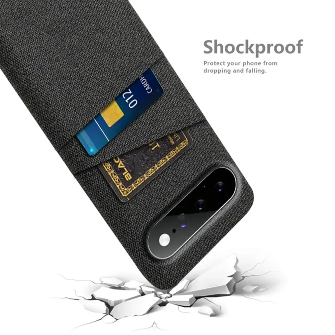 Coque Google Pixel 11 Pro XL textile à deux compartiments cartes