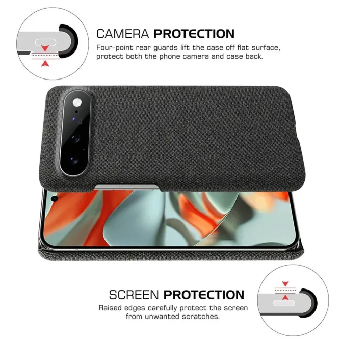 Coque Google Pixel 11 Pro XL textile à dos rigide