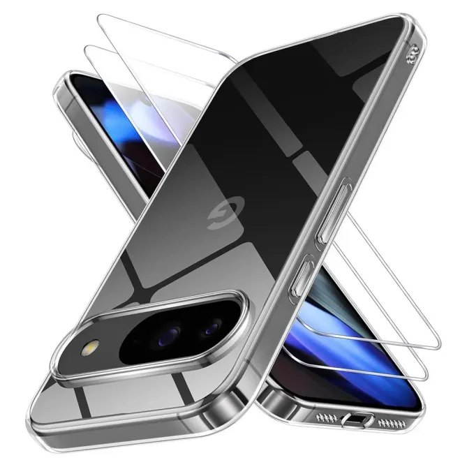 Coque Google Pixel 11 / 11 Pro transparente avec 2 verres trempés